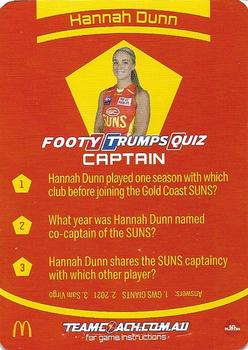 2021 Team Coach AFL - AFLW Captains #CW-07 Hannah Dunn Back